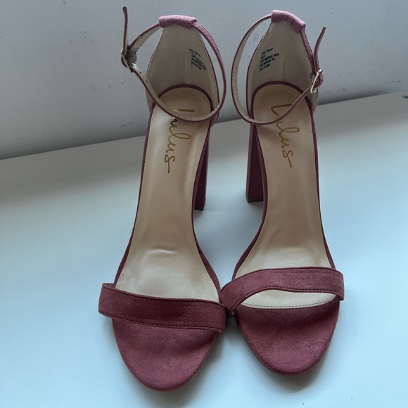 Lulus Taylor Suede Block Heel - Mauve Color - Picture 3 of 4